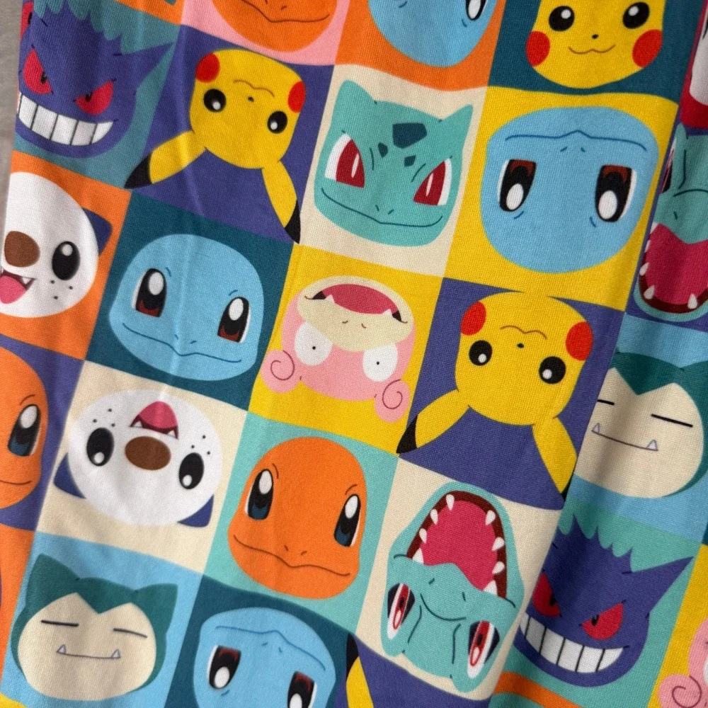 Pokemon Mens Large Sleep Pants Pikachu Gengar Snorlax Grid Print Lounge Pajamas